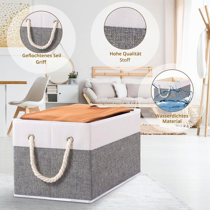 Yawinhe Aufbewahrungsbox, Faltbare Aufbewahrungsboxen ohne Deckel, Waschbare, Offene Stoffbox, für S