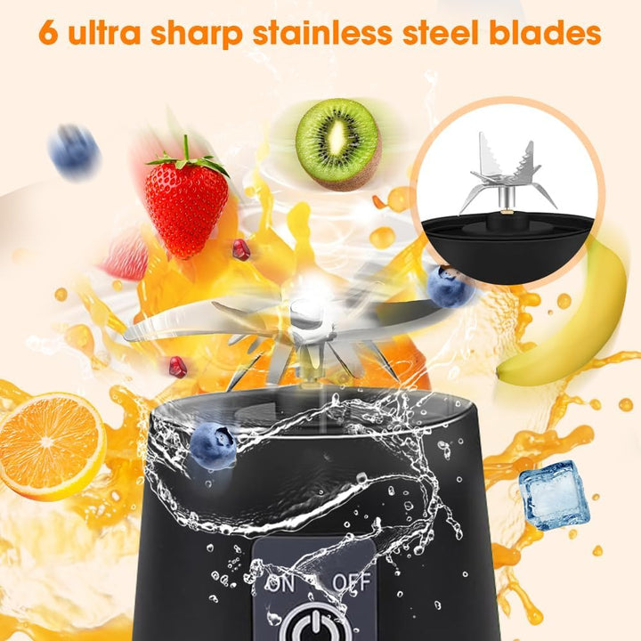 mizikuu 380ML Mini Mixer USB, Tragbarer Elektrischer Blender Entsafter für Shakes und Smoothies Komp