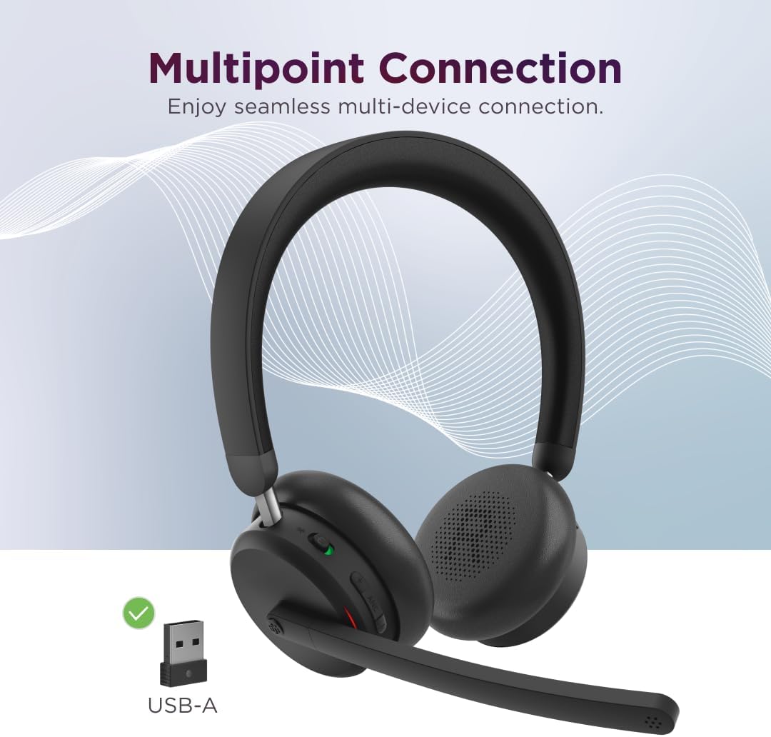 Lenovo 6550 - Headset - On-Ear - Bluetooth - kabellos - aktive Rauschunterdrückung - Schwarz - Zerti