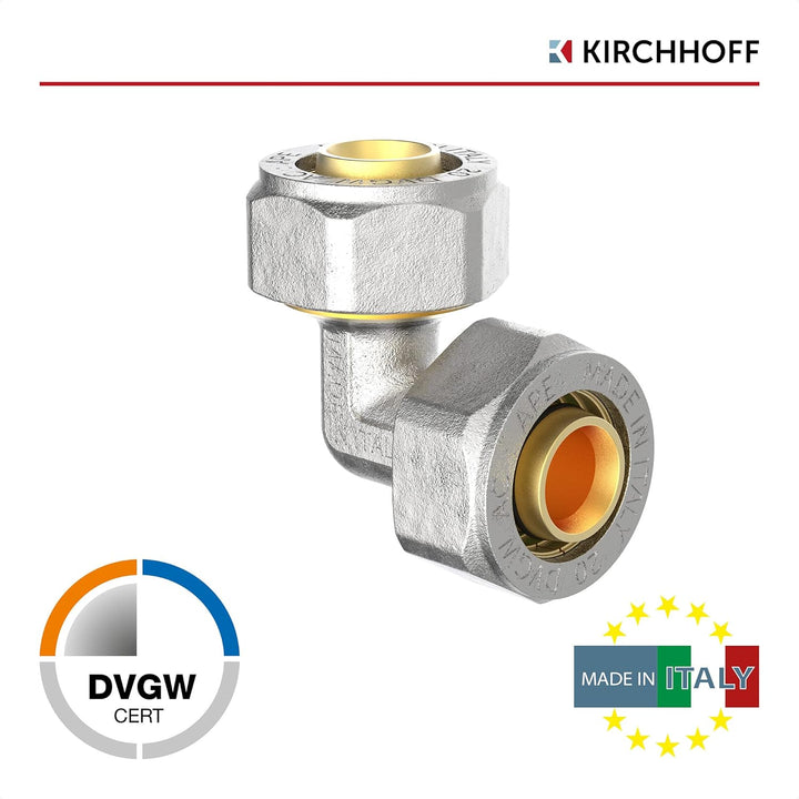 KIRCHHOFF | MSVR Rohr | 5er Set | Klemmringverschraubung 20 mm | Aluverbundrohr | für Heizung | Fuss