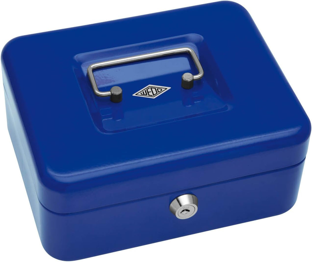 Wedo 145203H Geldkassette (aus pulverbeschichtetem Stahl, versenkbarer Griff, Geldnoten- und Belegek