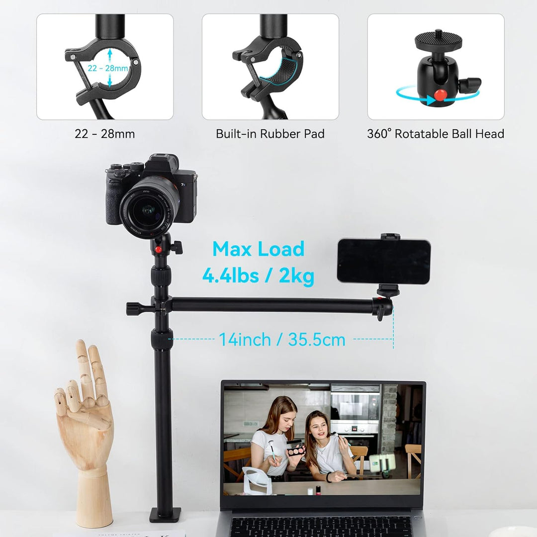 SMALLRIG Kamera-Tischhalterung mit magischem Arm und 1/4-Zoll-Kugelkopf, Verstellbarer 13-35,4-Zoll-