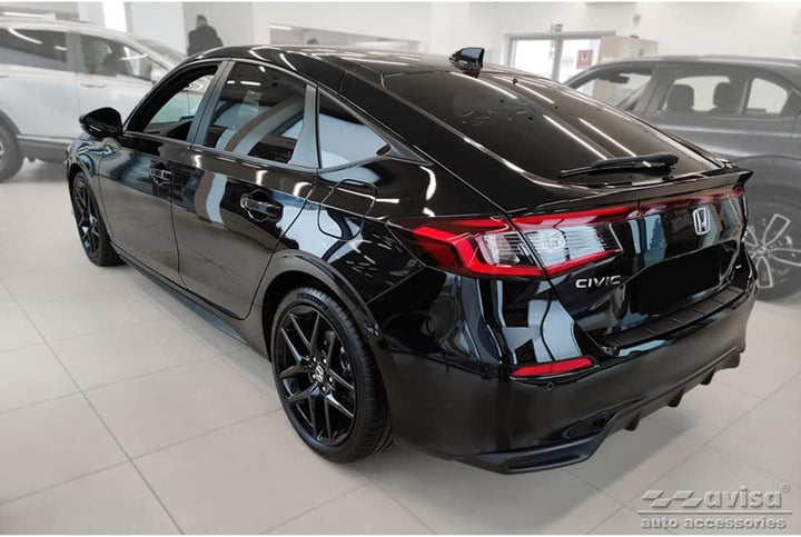 Avisa Matt-Schwarz Edelstahl Heckstossstangenschutz kompatibel mit Honda Civic XI HB 2022- &