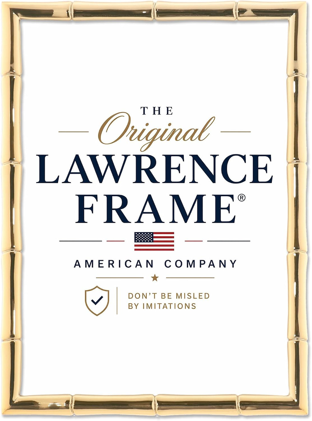 Lawrence Frames 712257 Metall-Bilderrahmen mit Bambus-Design, 12,7 x 17,8 cm, goldfarben 5x7 Gold, 5