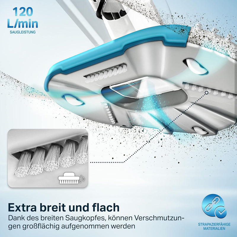 tillvex Poolsauger mit Akku | Pool Bodensauger Teleskopstange elektrisch | Poolreiniger mit Filter &