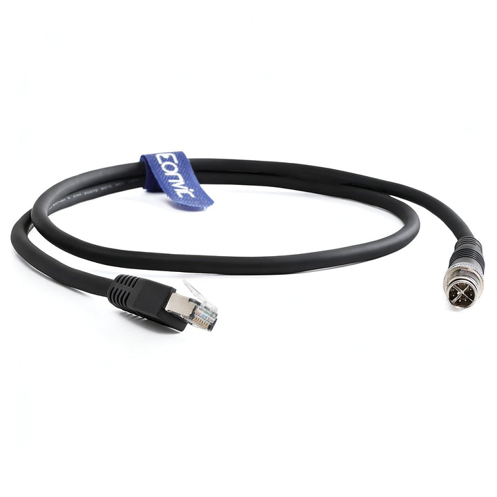Eonvic Cognex Industrial Ethernet M12 X-Typ auf RJ45 High-Flex-Kabel (1 m, schwarz) Black 1M, Black
