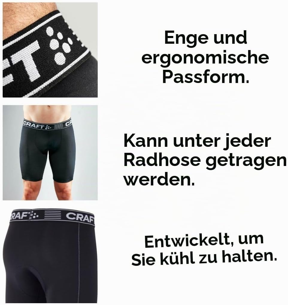 Craft Herren Greatness Bike Shorts M Radunterhose L Black/White, L Black/White
