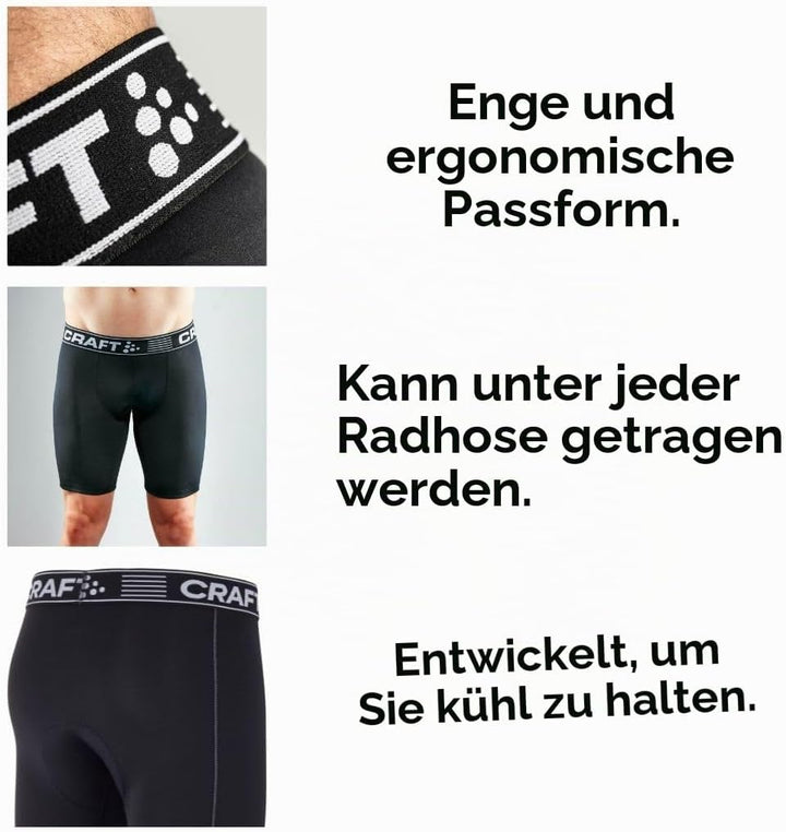 Craft Herren Greatness Bike Shorts M Radunterhose L Black/White, L Black/White