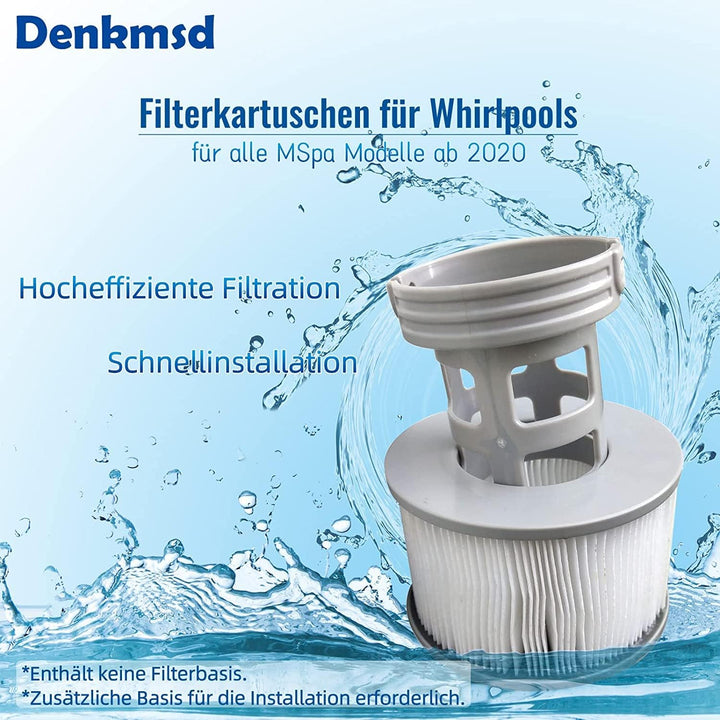 Filterkartuschen für MSpa Whirlpoal, Filter Zubehör für MSpa aufblasbare Pools, 3pcs Filter + Filter
