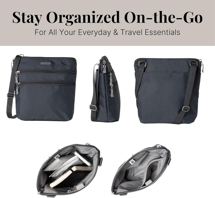 Baggallini Essential Crossbody Bag Essential Crossbody-Tasche für Damen – Integrierter RFID-Kartenha
