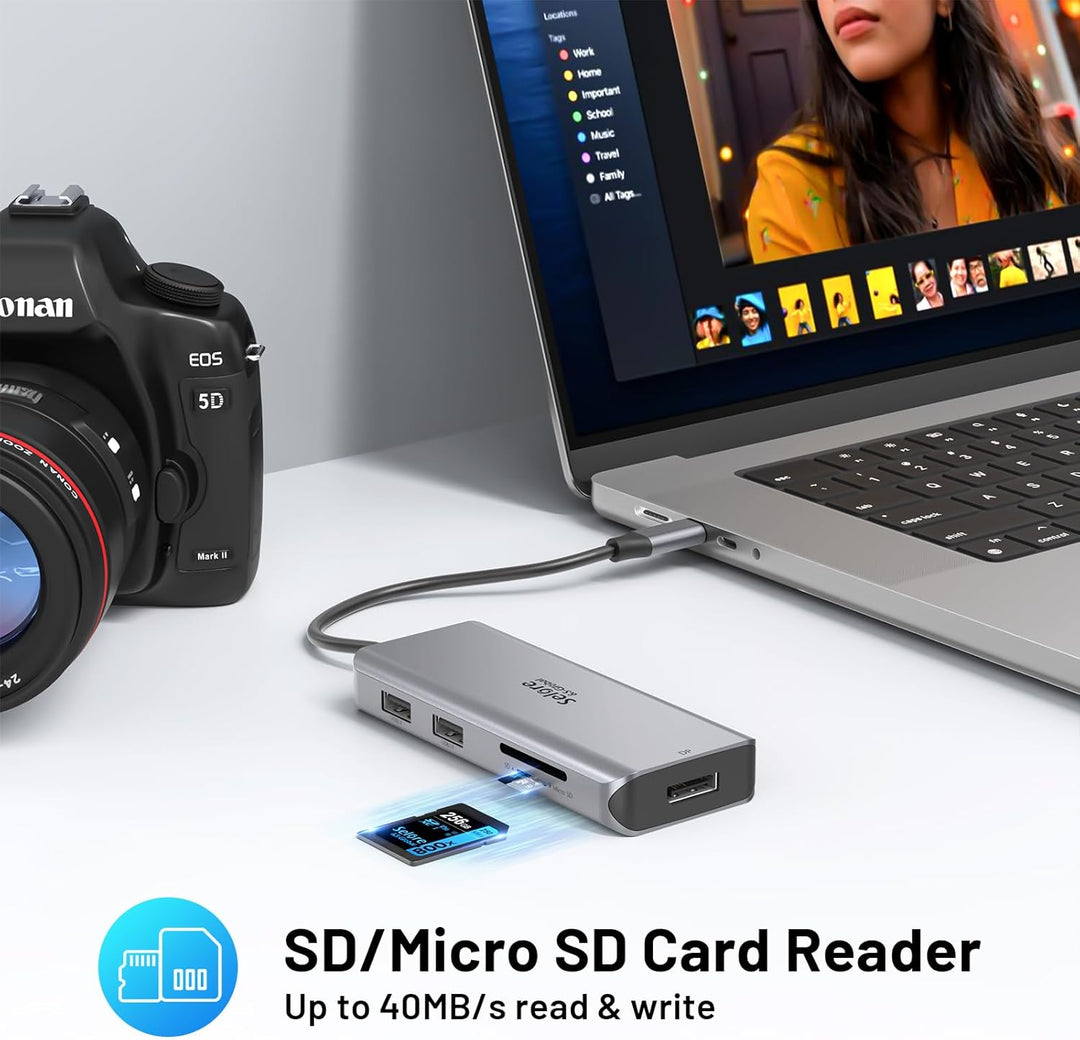 USB C Dockingstation Triple Display Dual HDMI Adapter, 9 in 1 Laptop Docking Station zu Displayport