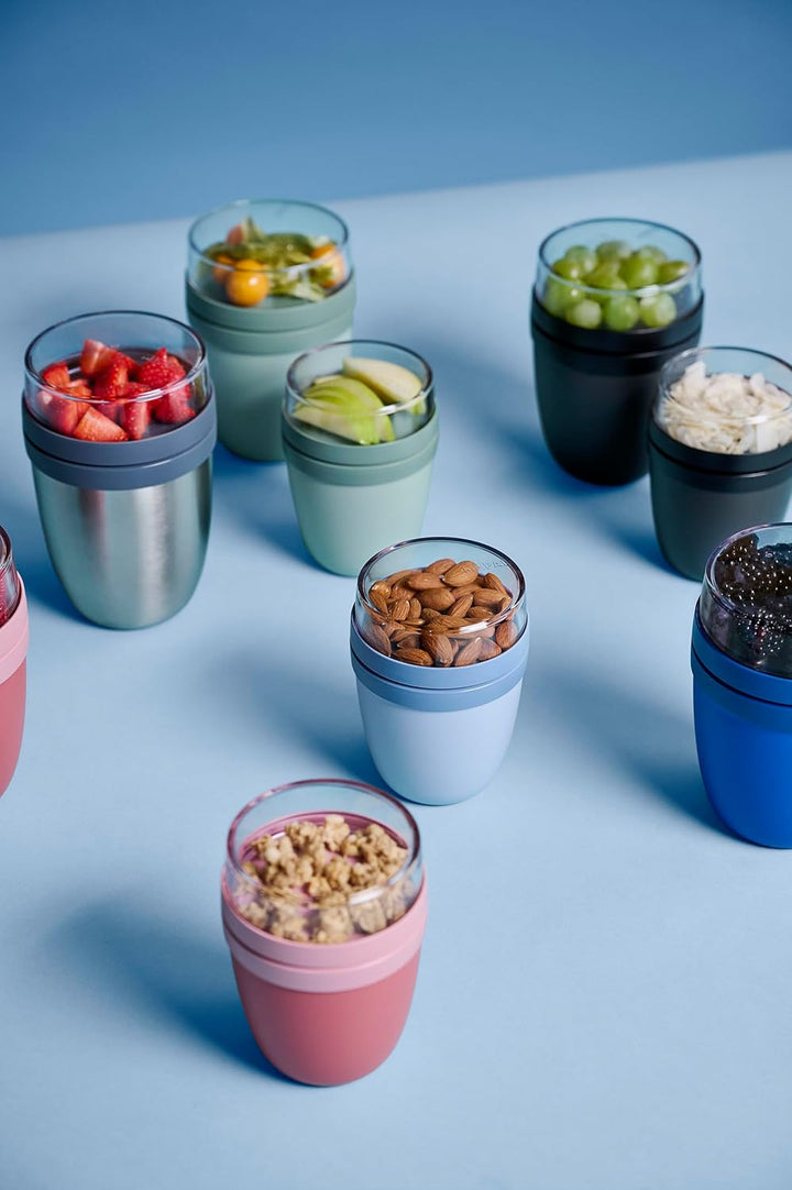 Mepal Müslibecher to go, Klein, praktischer Joghurtbecher to go - Unterteilung für Joghurt & Müsli -