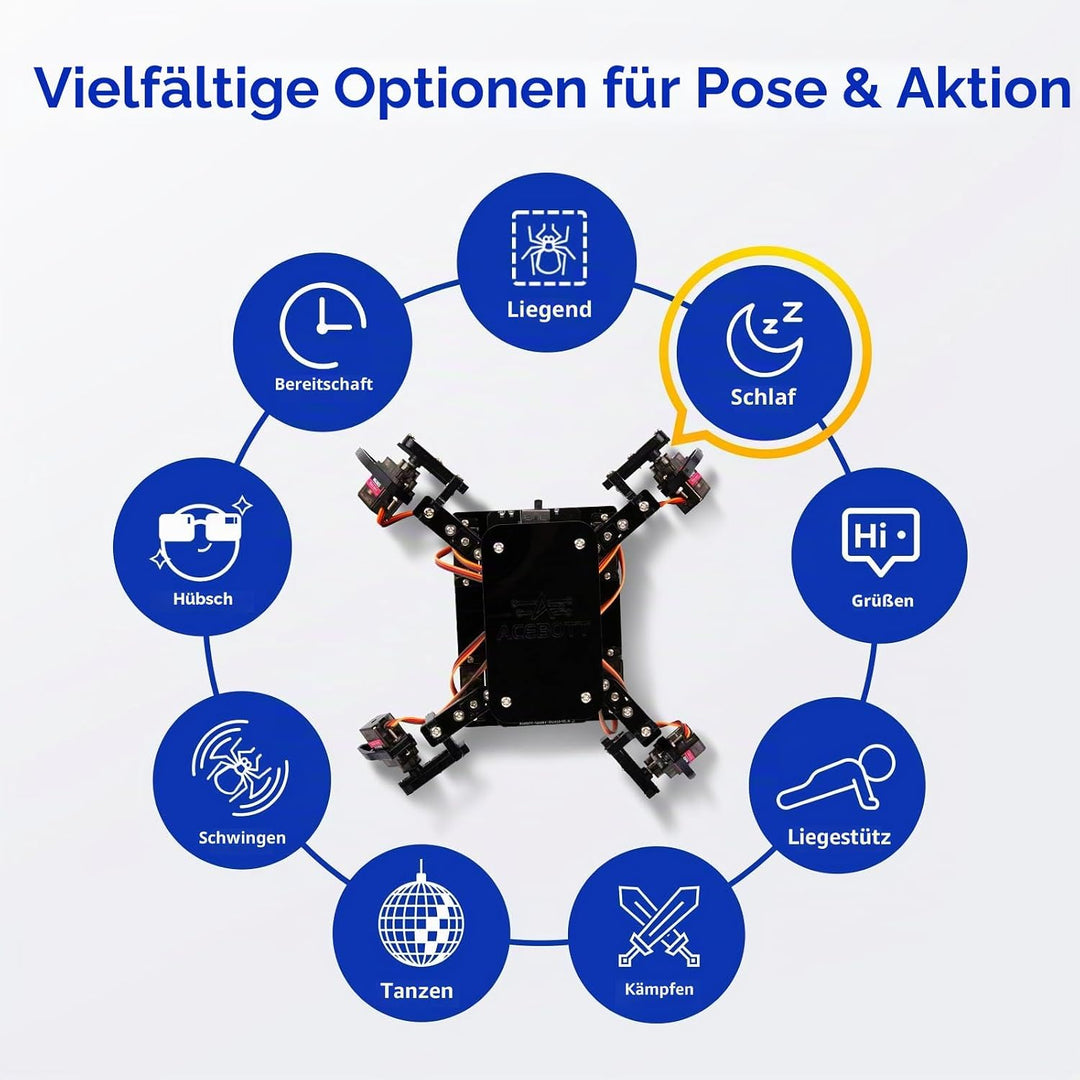 STEM Robotics Science Kits für Erwachsene, ESP8266 Spider Robot Building Kit, App-Fernbedienung, Wal