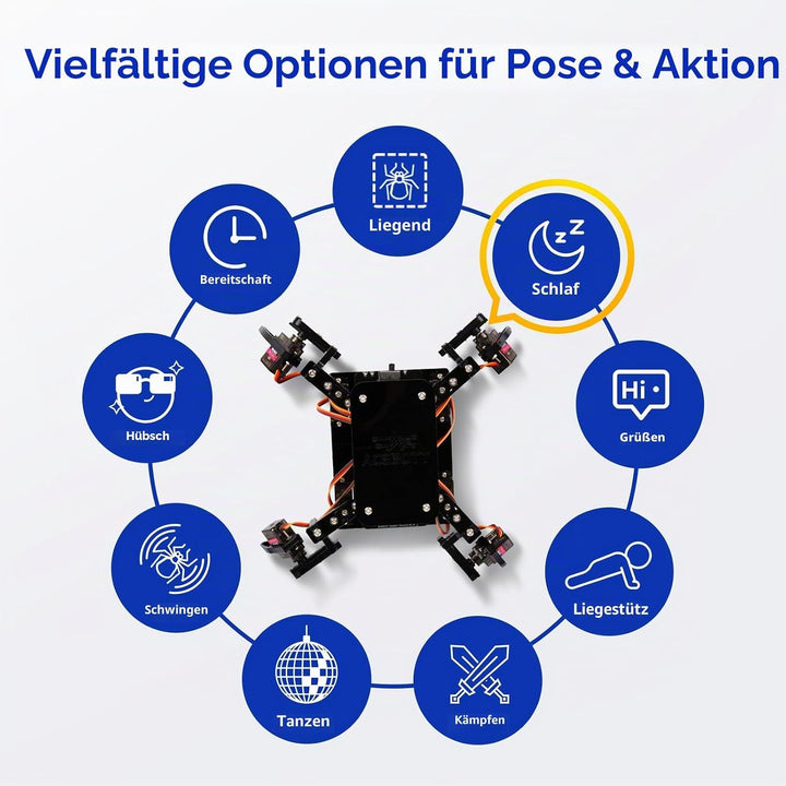 STEM Robotics Science Kits für Erwachsene, ESP8266 Spider Robot Building Kit, App-Fernbedienung, Wal