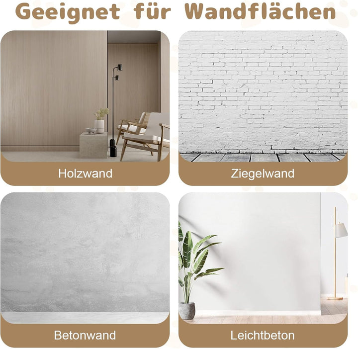 Katzentreppe Wand 4 Stufen Kletterwand für Katzen, DIY Kletterwand Katzen, Katzenleiter Mit Juteseil
