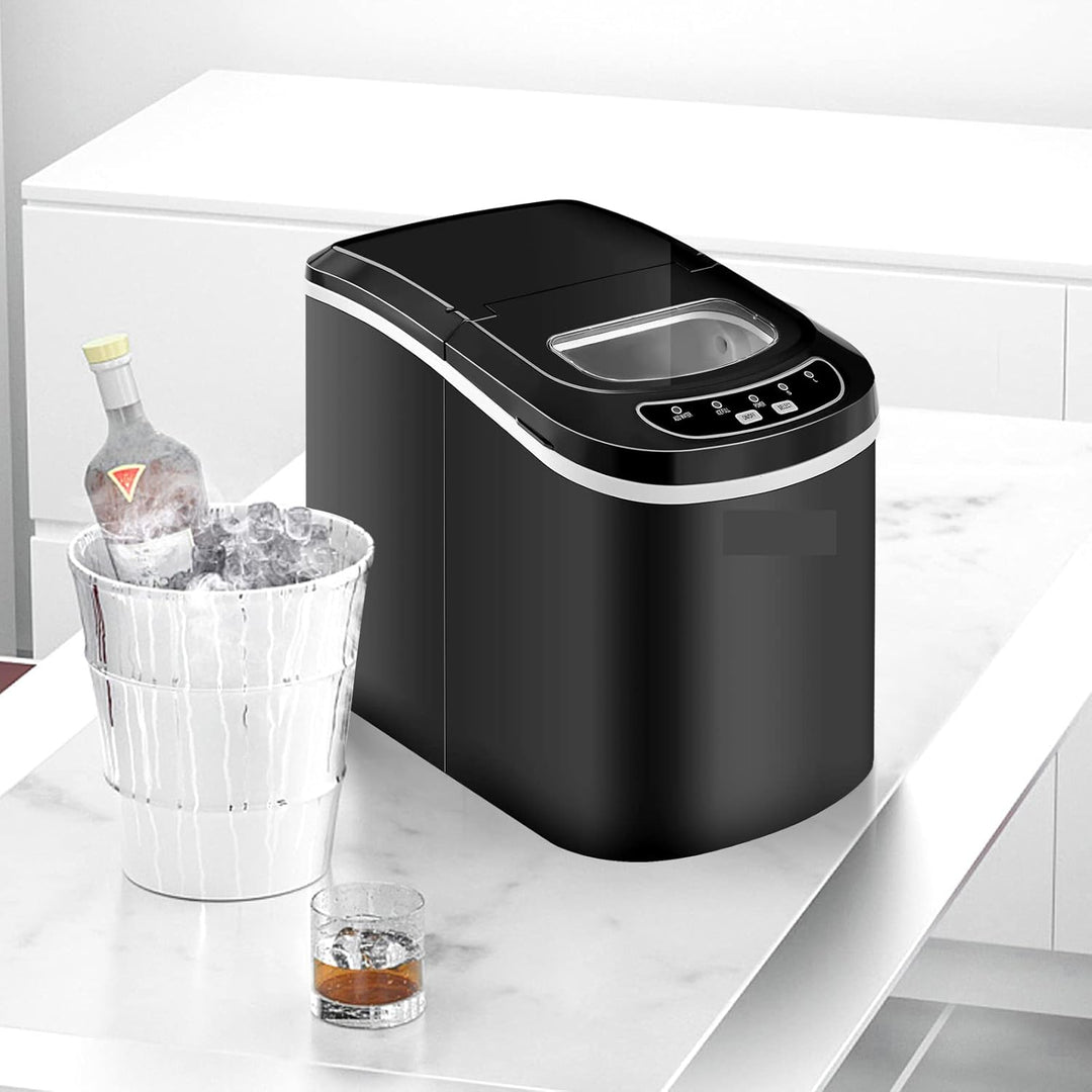 GOPLUS Eiswürfelmaschine, 12kg in 24 Std. Eiswürfelbereiter mit 2 Eiswürfel-Grössen & 2,2 Liter Wass