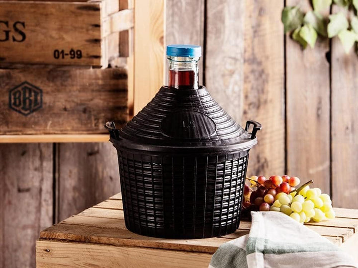 20L Glasballon Set mit Schutzkorb Gärröhrchen und Gummistopfen - 100% Hergestellt in der EU - Hochwe