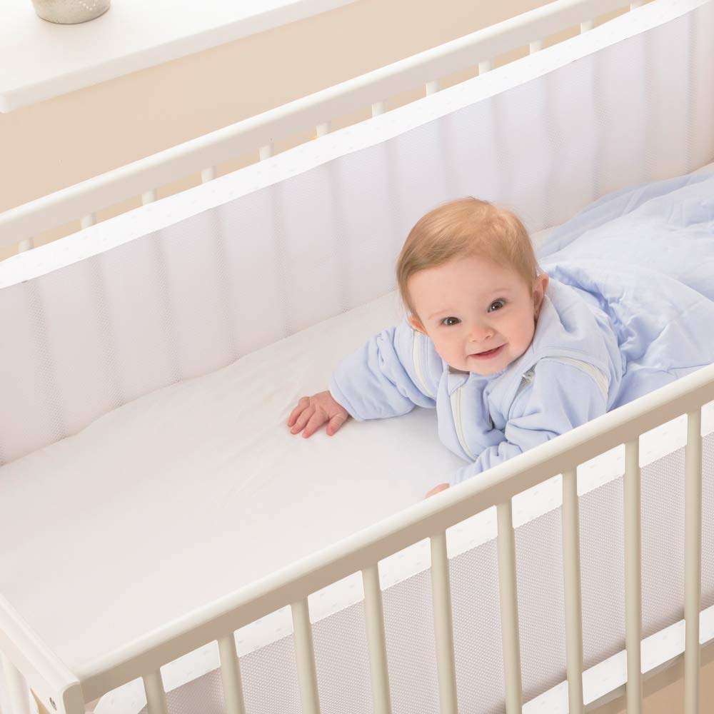 Purflo Nestchen | Babybettumrandung | Kinderbettumrandung | Atmungsaktive Nestchen | Weiches Weiss