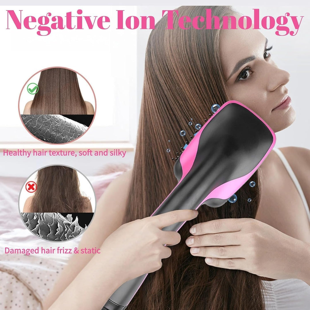 Haartrocknerbürste, 3 in 1 Negativ-Ionen-Haartrockner Heissluftbürste Haarstyling-Werkzeug, Glätteis