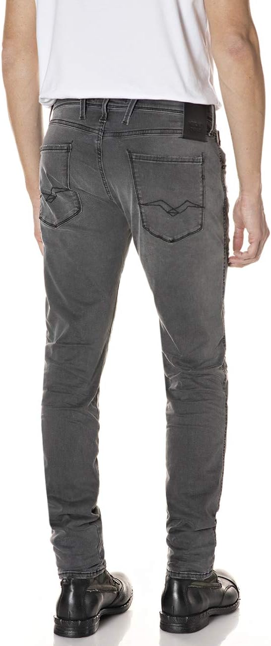 Replay Herren Jeans Anbass Hyperflex Re-Used Xlite 29W / 30L Grau (096 Medium Grey), 29W / 30L Grau