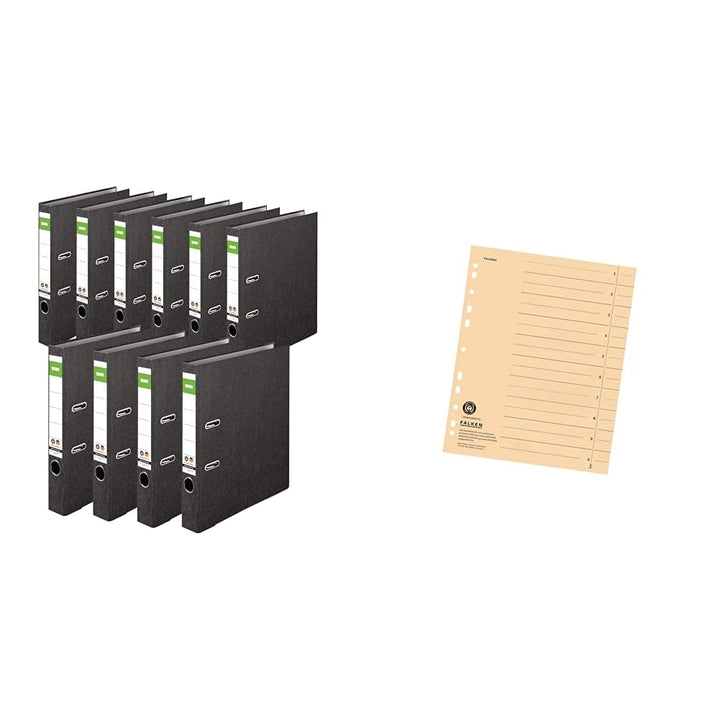 Original DINOR Ordner-Wolkenmarmor-Recycling 10er Pack 5 cm breit DIN A4 schwarz Aktenordner Briefor