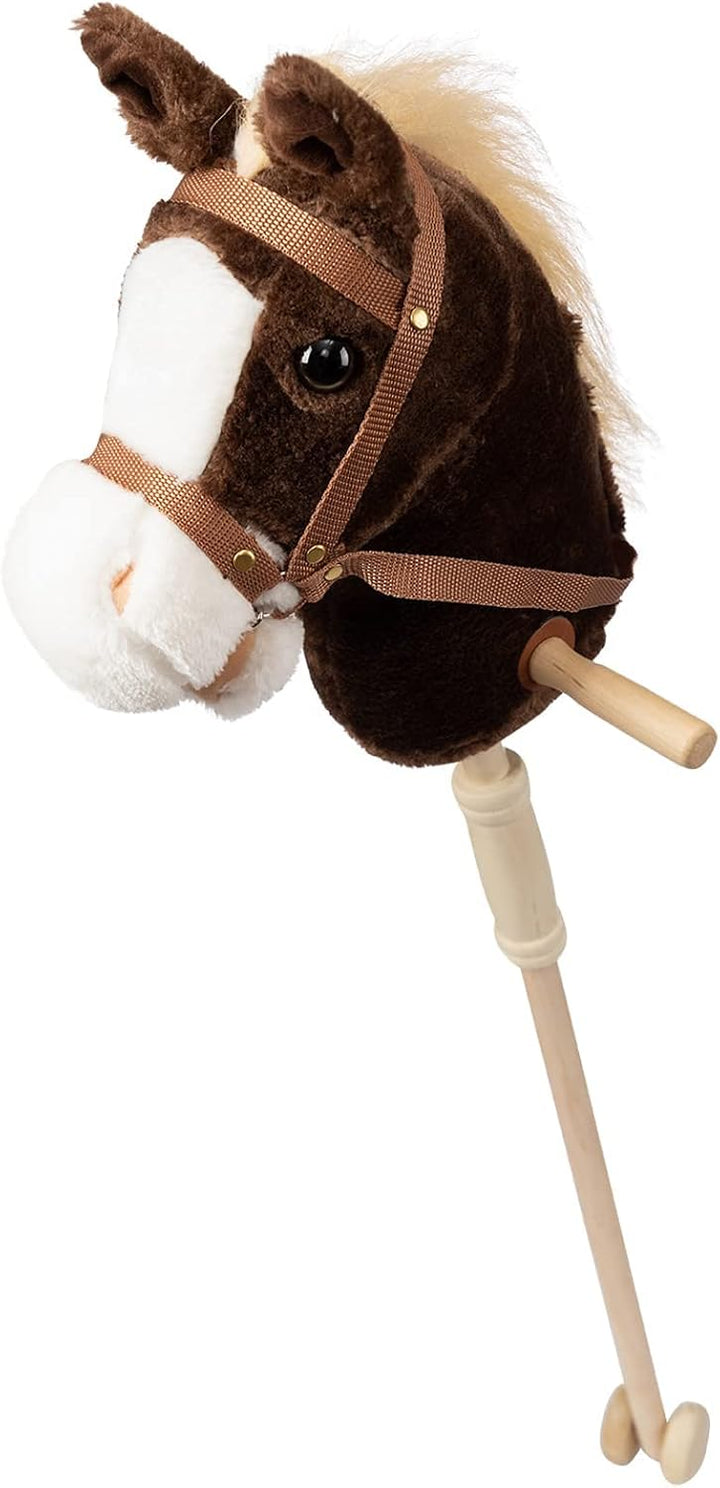 BEJOY Steckenpferd Kinder Spielzeug Pferd 91cm, Hobby Pferd Holzpferd Plüschpferd zum Reiten mit ech