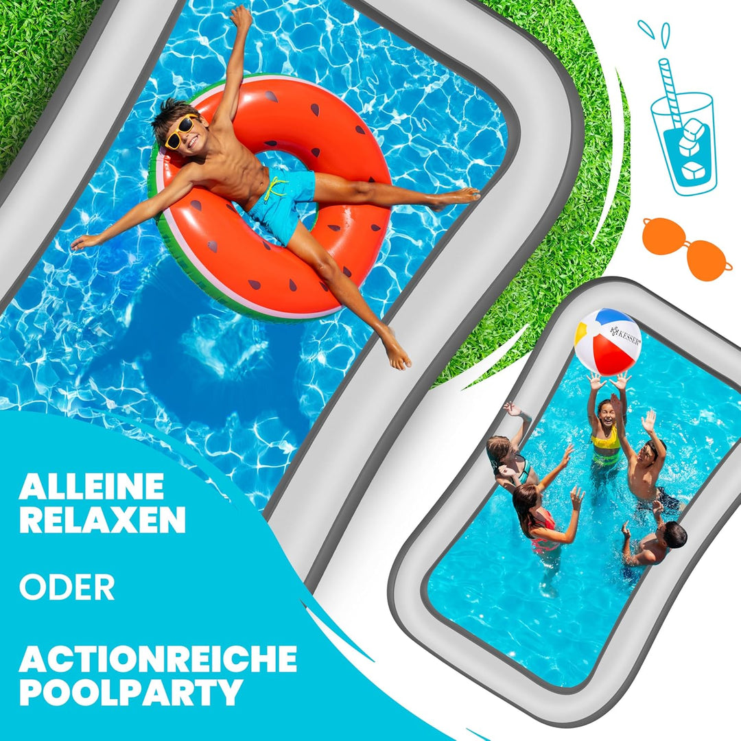 KESSER® Aufblasbarer Pool Familienpool für Kinder und Erwachsene Gartenschwimmbad Familienschwimmbad