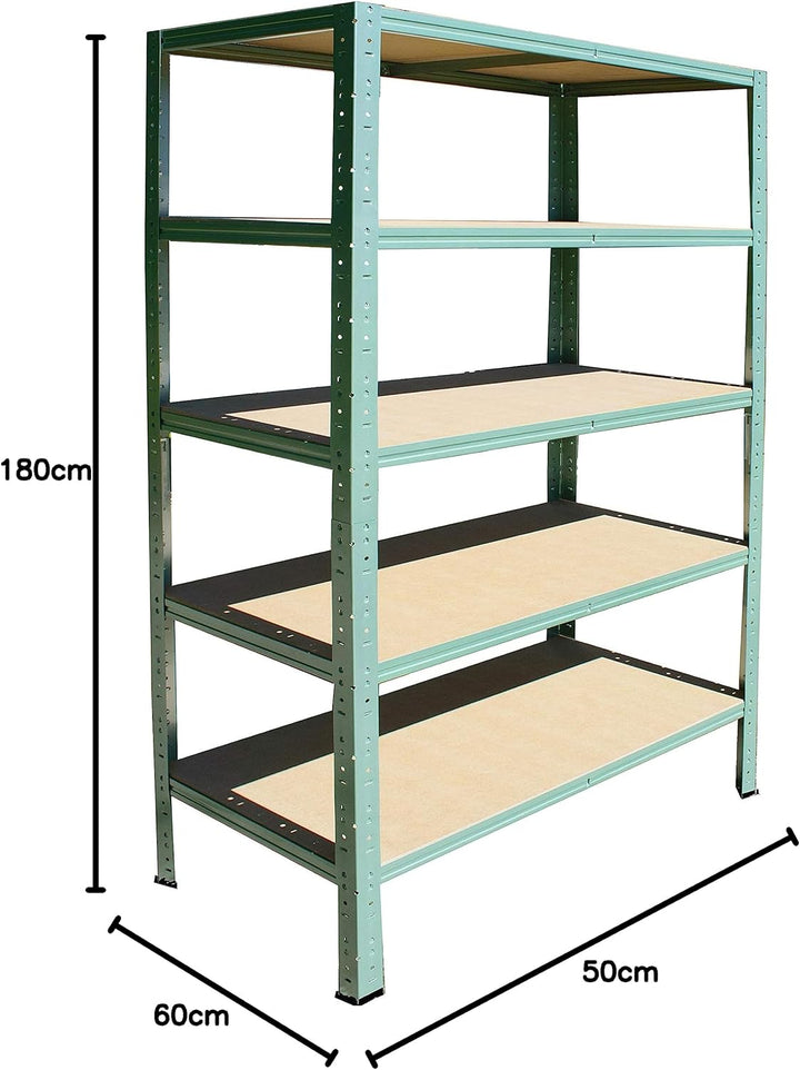 shelfplaza® 180x50x60cm Home Schwerlastregal grün/Metallregal mit 5 Böden/Kellerregal Metall, Garage