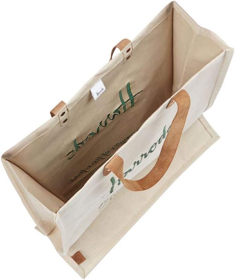 harrods Embroidered Jute Grocery Shopper Bag ID 5719511, Weiss, Large