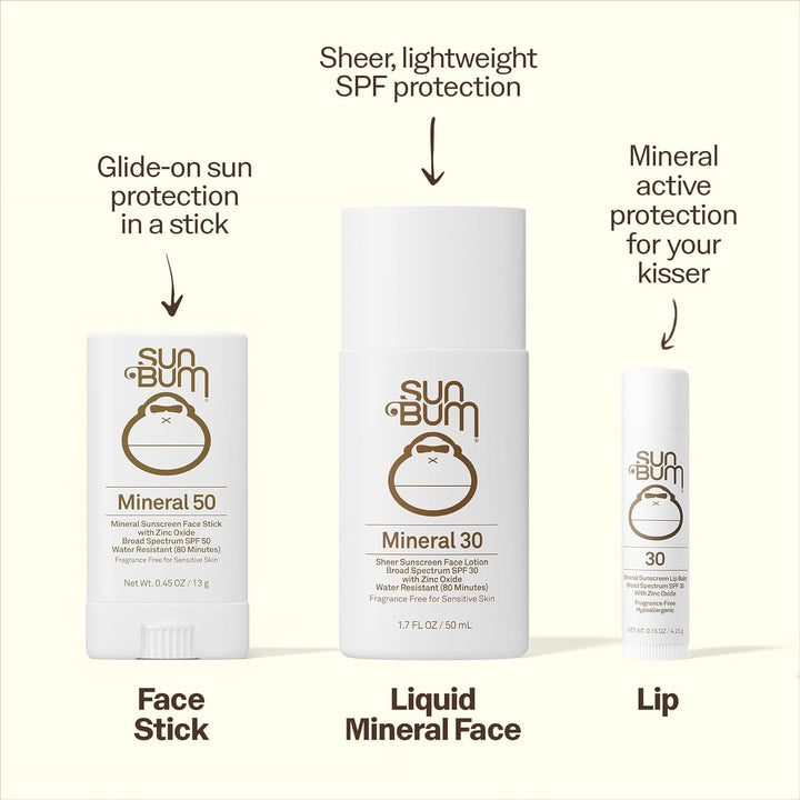 Sun Bum Mineral LSF 50 Sunscreen Face Stick | Vegan und Hawaii 104 Reef Act konform (Octinoxat- und