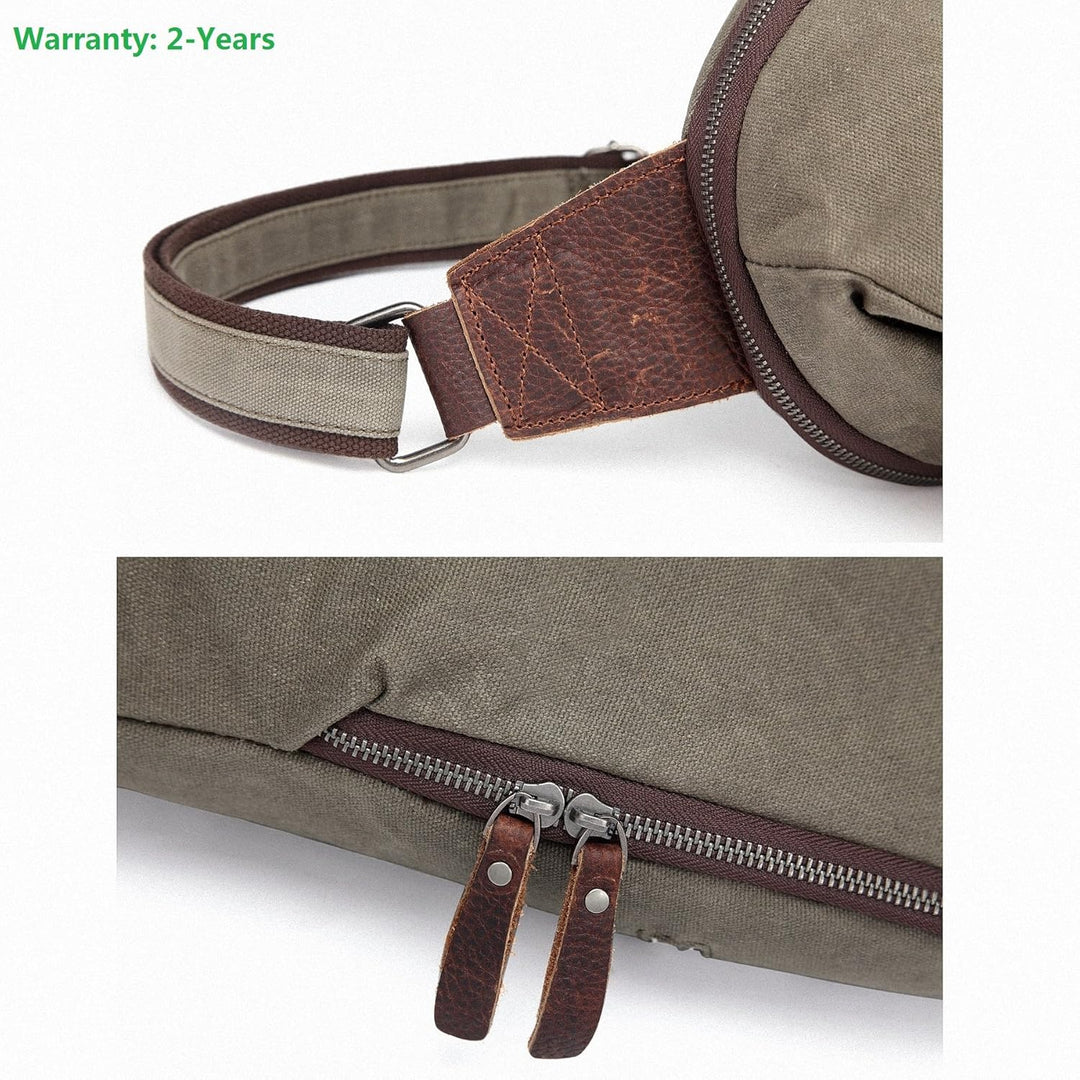 AOTIAN Sling Rucksack Wasserdicht Canvas Lässiger Tagesrucksack Damen Herren ein Schulter Tasche Cro