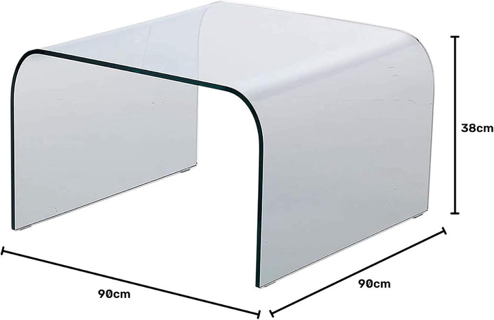 IMAGO FACTORY Greta | Moderner Glas Tisch für Wohnzimmer, Sofa und Couch, Made in Italy, Coffee Tabl