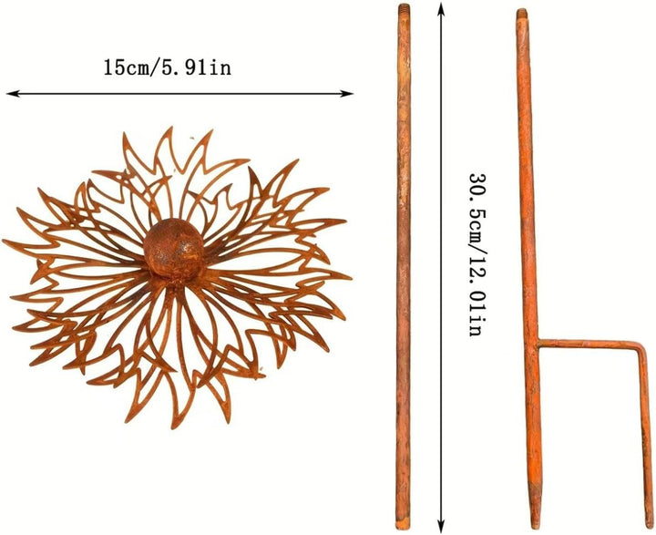2er Rostige GartendekoSet Rost Deko für Garten Cortenstahl Gartenstecker Metall Blume Mohn Gartendek