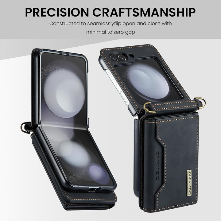 UDBKKDX Brieftasche Handyhülle für Samsung Galaxy Z Flip 4, hülle Mattes Leder mit Ständer Kameralin