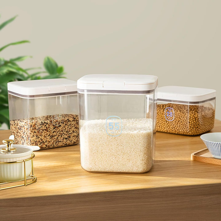 Luftdichter Reis-Aufbewahrungsbehälter, Mehlbehälter, 4,5 kg/5,81 qt, transparenter Lebensmittelbehä