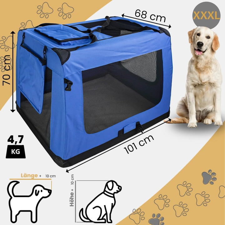 Faltbare Hundebox Transporttasche Transportbox Auto für Katze Hunde Grosse Kleine Box Bag Bed Decke
