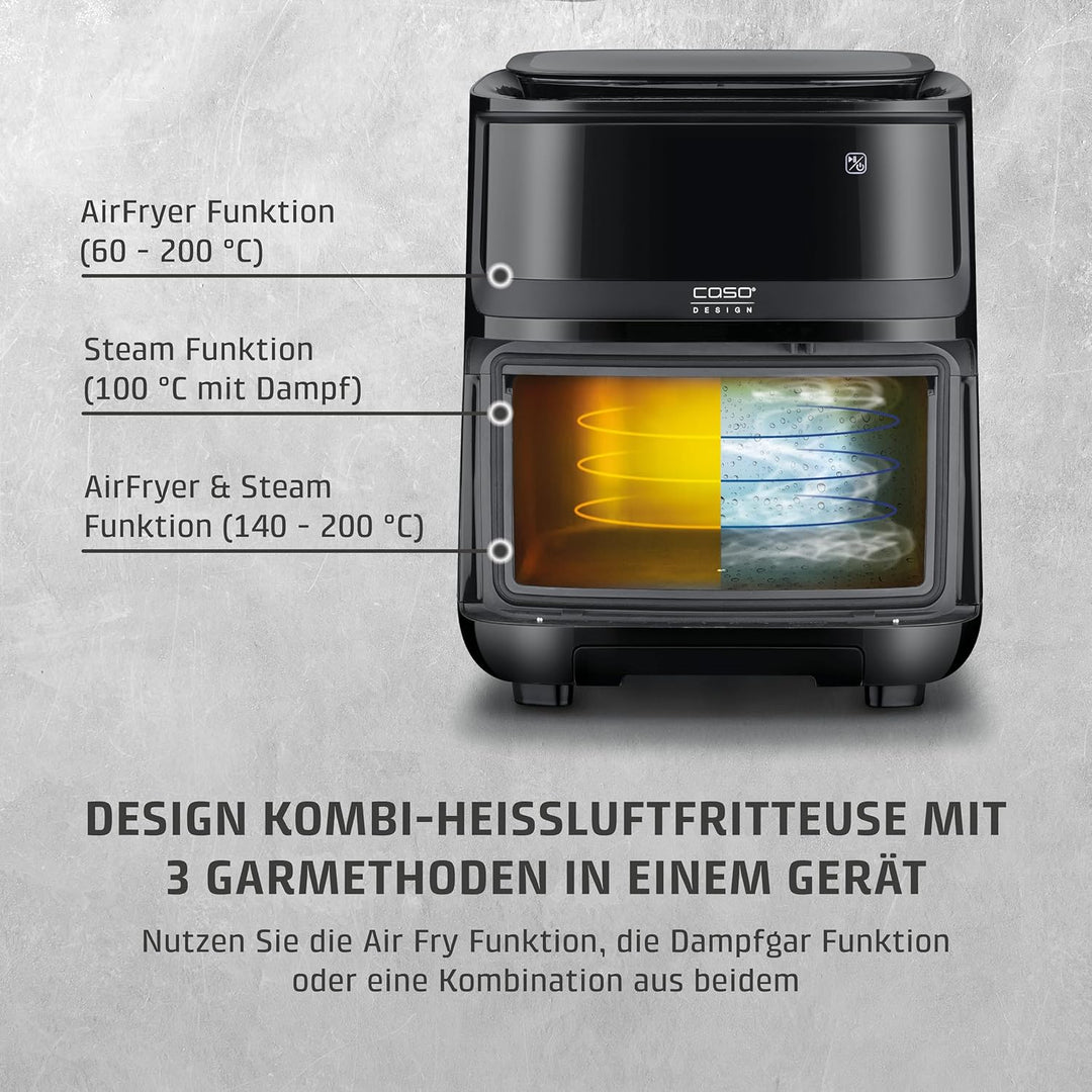 CASO AirFry & Steam 700 - Heissluftfritteuse und Dampfgarer - Testurteil: Sehr Gut, extra grosses Ko