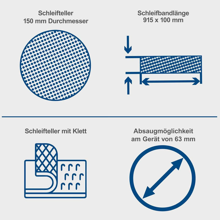 Scheppach Band-Tellerschleifer BTS900 mit Zubehör | Schleifmaschine mit 370W | 230V | 2850 min-1 | S