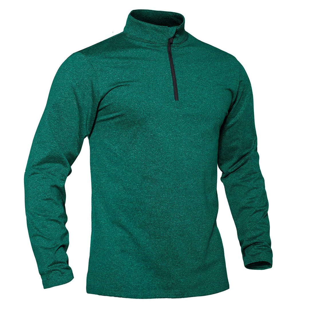 TACVASEN Herren 1/4 Zip Fleece Langarmshirts Laufshirts Jogging Tops Ski Sport Pullover mit Stehkrag