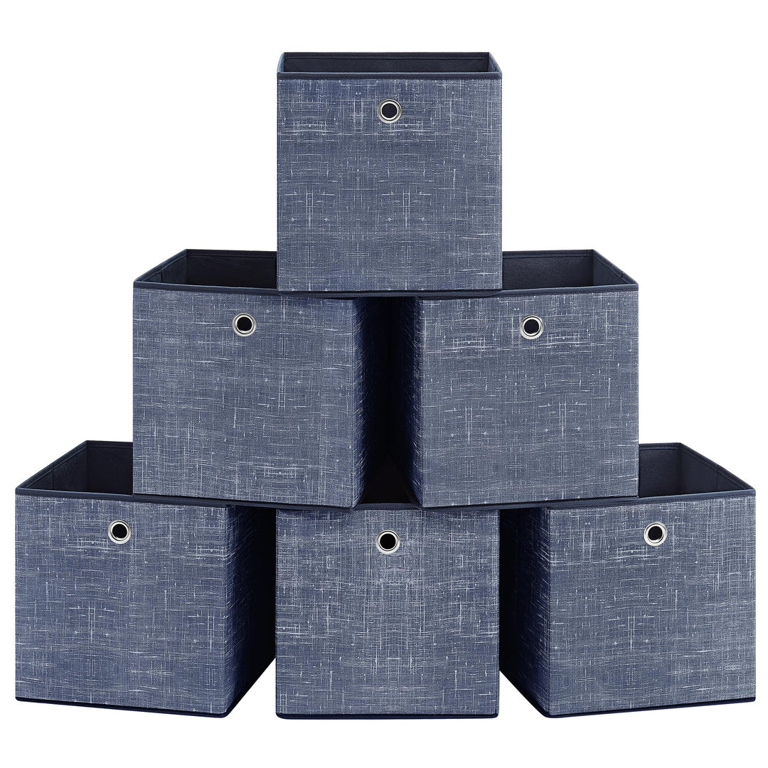 SONGMICS Aufbewahrungsbox, 6er Set, Ordnungsboxen aus Vliesstoff mit Griff, Boxen Aufbewahrung, 30 x