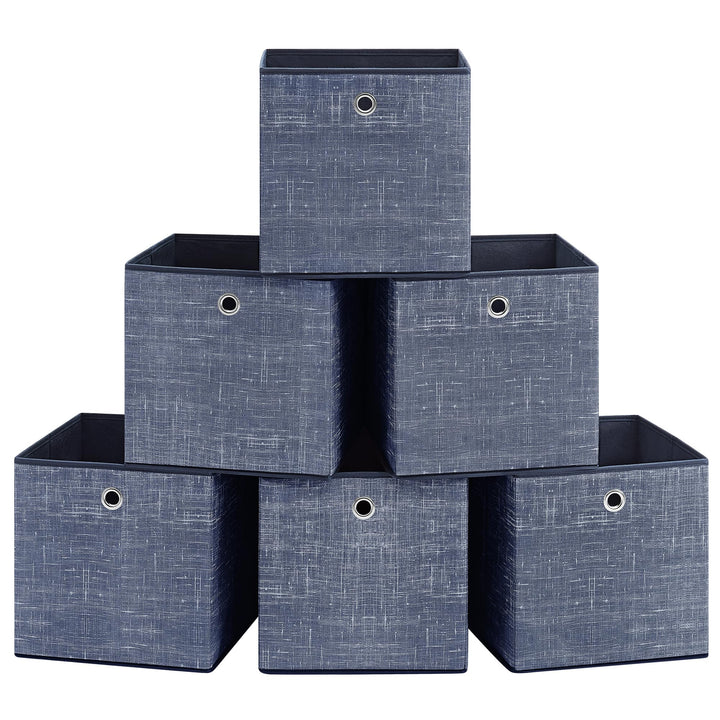 SONGMICS Aufbewahrungsbox, 6er Set, Ordnungsboxen aus Vliesstoff mit Griff, Boxen Aufbewahrung, 30 x
