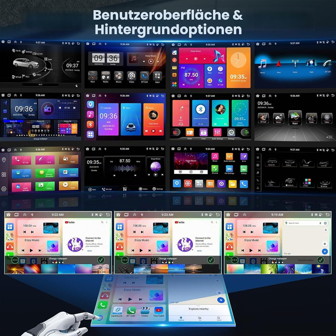 [8Cores 4G+64G] Hikity Autoradio Android 13 Für Ford Transit Focus Fiesta Mondeo S-Max 7&