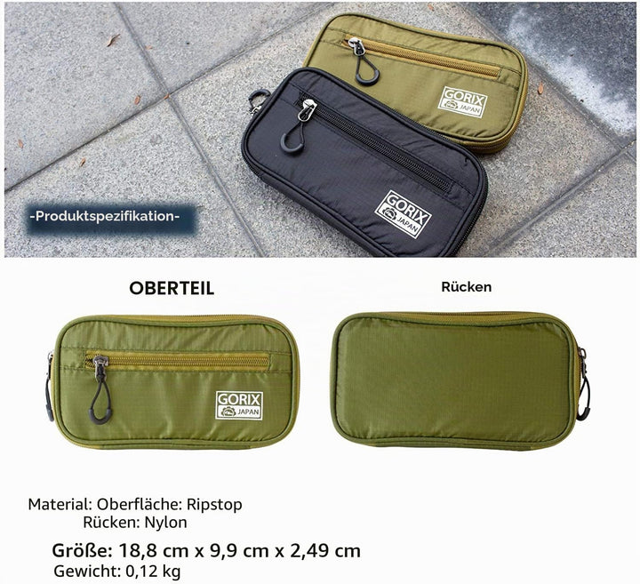 GORIX Cycle Wallet Pouch Bag wasserdichte Handytasche Rennrad MTB Fahrrad (BKPO) (schwarz)