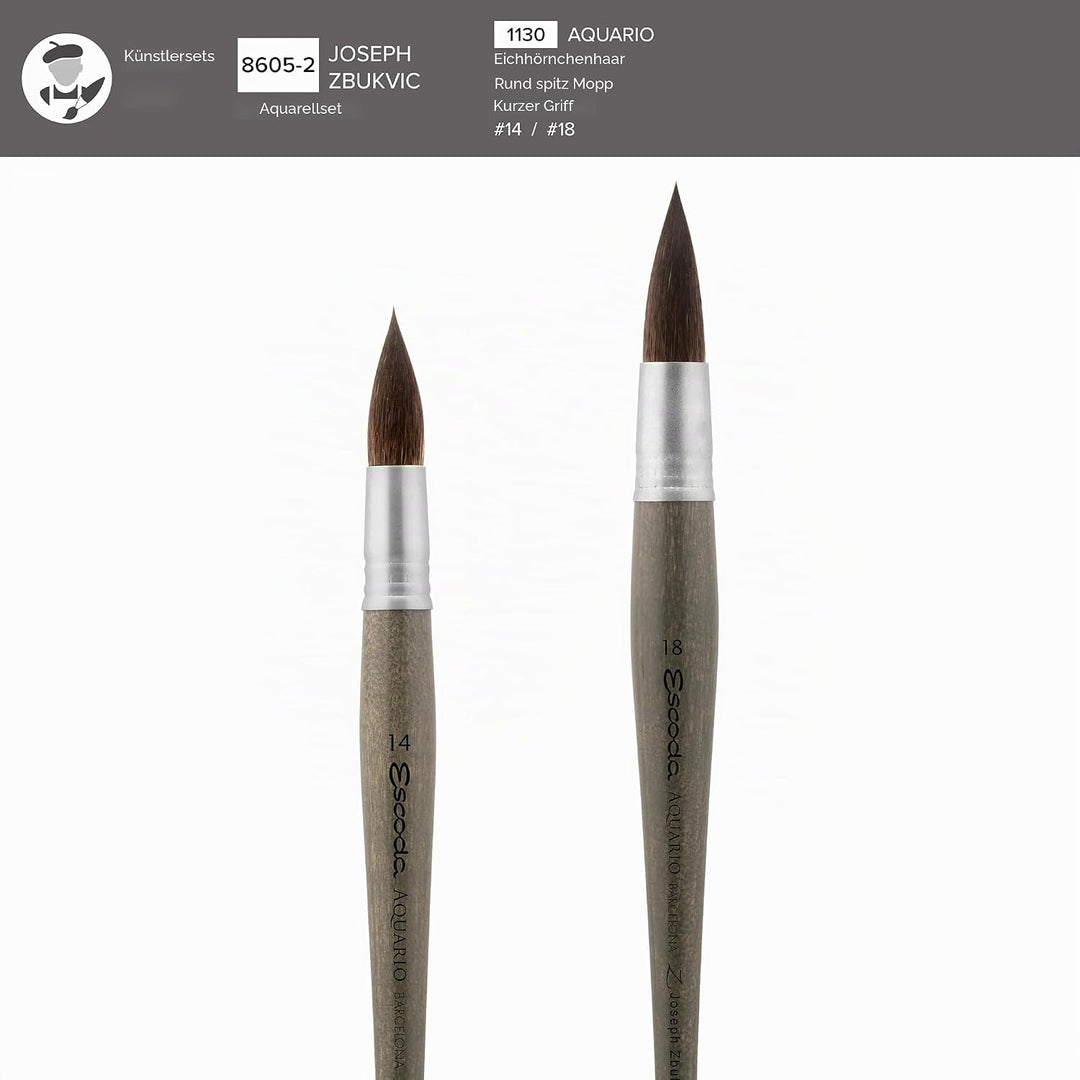 Escoda 8605 – 2 – Joseph zbukvic Pinsel, Set von 2