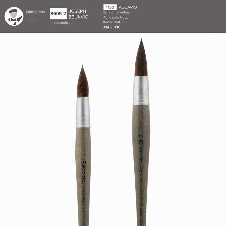 Escoda 8605 – 2 – Joseph zbukvic Pinsel, Set von 2