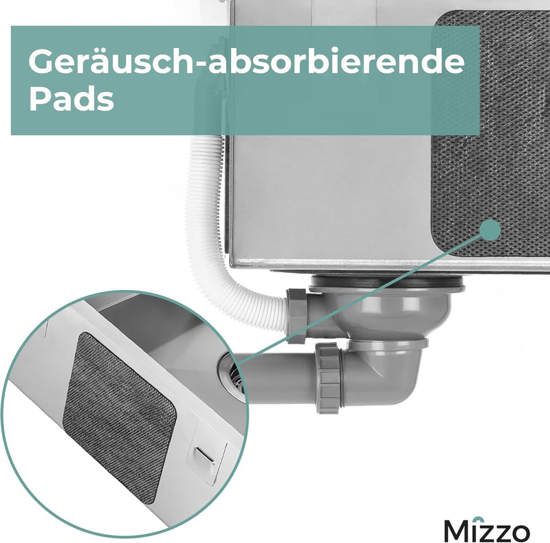 MIZZO Edelstahlspüle 18+34x40cm | Küchenwaschbecken 1.5 Becken | Spülbecken ab 60er Schrank | Einbau