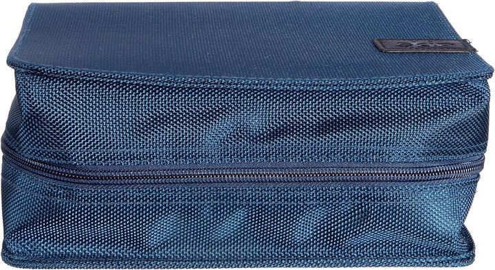 SartoriusSKIN Tasche BASIC Gr. L in Marine-Blau mit Tragegurt & Buchstütze: Nylon/Leder Jura-Einband