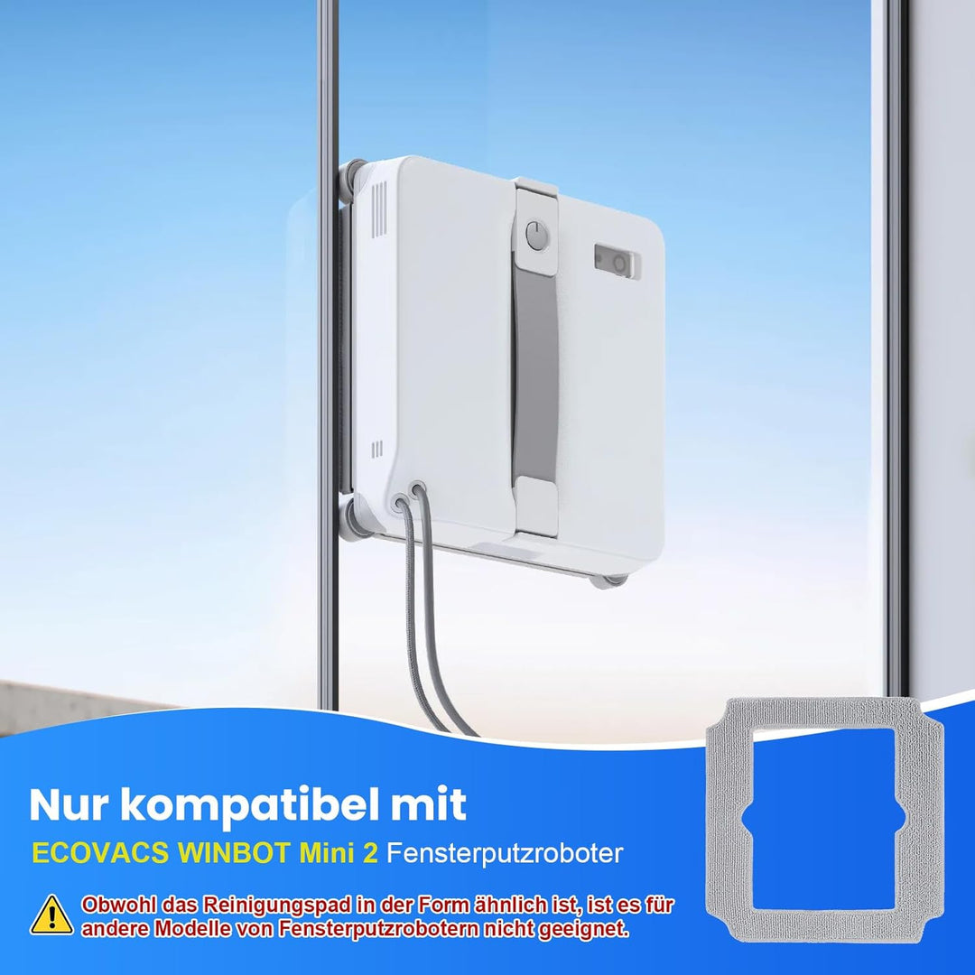 14 Stück Reinigungspad für ECOVACS WINBOT Mini 2 Fensterputzroboter, Waschbare Mikrofaser Wischtüche
