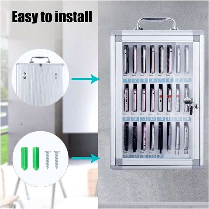 Handy Safe Metall 12/24/36/48/60 Slots Handy Transparent Türschloss Box Fabrik Schule Handy Aufbewah