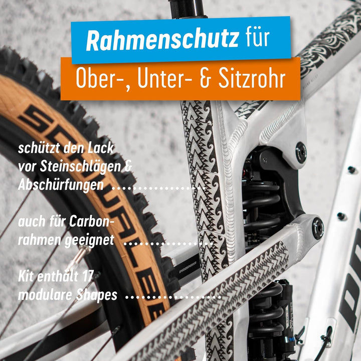 Riesel Design® Frame:Tape 3000 Fahrrad Rahmenschutz - Stylische Fahrrad Schutzfolie / 17 Selbstklebe